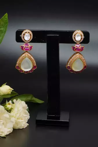 Regal lotus drop earrings