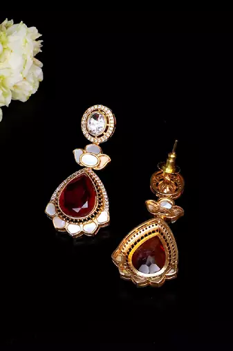 Regal lotus drop earrings