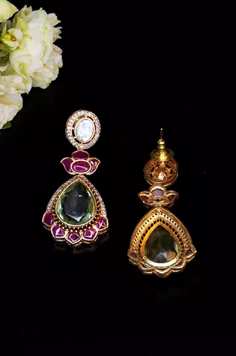 Regal lotus drop earrings