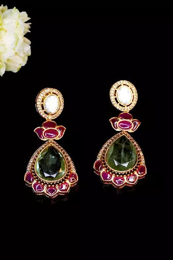 Regal lotus drop earrings