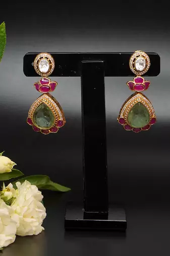 Regal lotus drop earrings