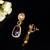 Elegant oval drop earrings with triple gemstone design