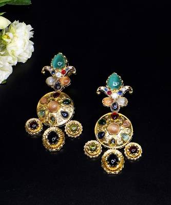 Statement multistone dangle earrings 2