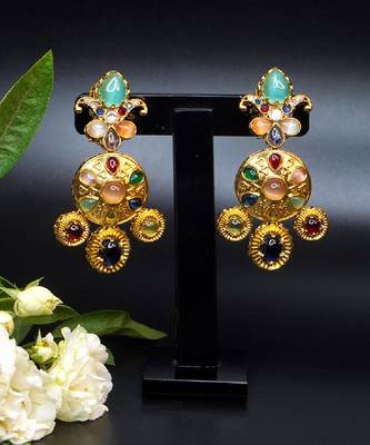 Statement multistone dangle earrings 3