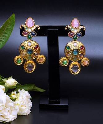 Statement multistone dangle earrings 3
