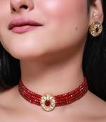 Red gold plated necklace set