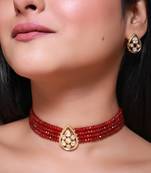 Red gold plated necklace set