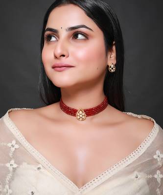 Red gold plated necklace set 3