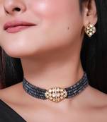 Green gold plated necklace set