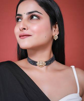 Green gold plated necklace set 3