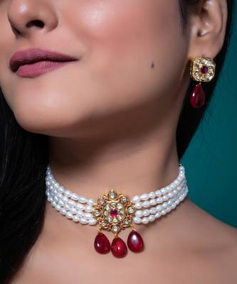 White gold plated necklace set 1