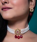 White gold plated necklace set