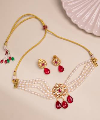 White gold plated necklace set 2