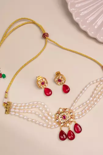 White gold plated necklace set
