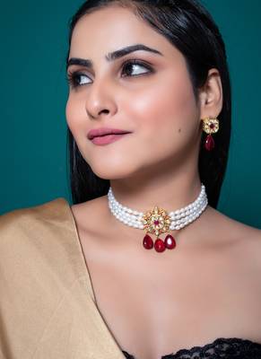 White gold plated necklace set 3