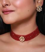 Red gold plated necklace set