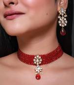 Red gold plated necklace set