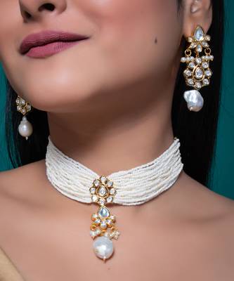 White gold plated necklace set 1