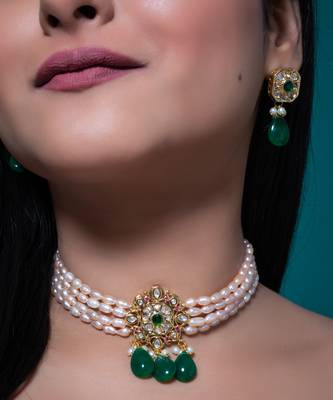 White gold plated necklace set 1