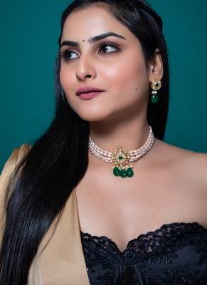 White gold plated necklace set 3