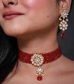 Red gold plated necklace set