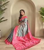 silk blendsarees with zari weaves contrast pallu & designer border