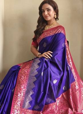 silk blendsarees with zari weaves contrast pallu & designer border 1