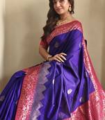 silk blendsarees with zari weaves contrast pallu & designer border
