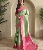silk blendsarees with zari weaves contrast pallu & designer border