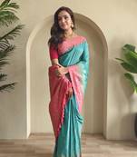 silk blendsarees with zari weaves contrast pallu & designer border