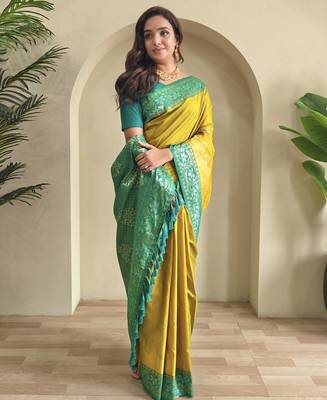 silk blendsarees with zari weaves contrast pallu & designer border 3