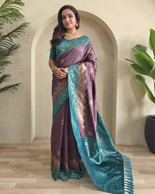 silk blendsarees with zari weaves contrast pallu & designer border 3