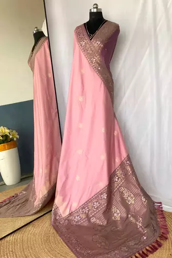 silk blendsarees with zari weaves contrast pallu & designer border