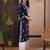 Hand embroidered navy blue rayon lucknowi chikankari straight kurta