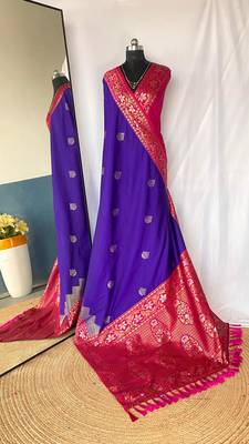 silk blendsarees with zari weaves contrast pallu & designer border 4