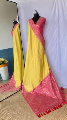 silk blendsarees with zari weaves contrast pallu & designer border 4