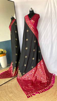 silk blendsarees with zari weaves contrast pallu & designer border 4