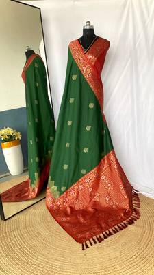 silk blendsarees with zari weaves contrast pallu & designer border 4