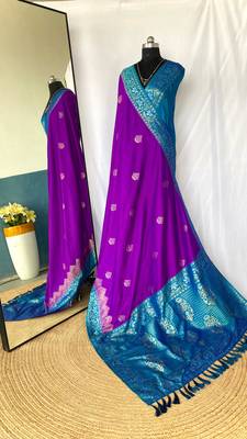 silk blendsarees with zari weaves contrast pallu & designer border 4