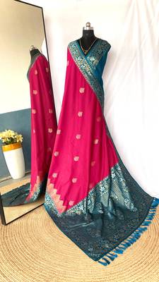silk blendsarees with zari weaves contrast pallu & designer border 4