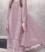 Light-pink embroderied faux-georgette salwar suit