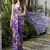 ready to wear purple georgette jungle print  saree