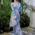 ready to wear sky blue georgette jungle print  saree