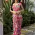 ready to wear pink georgette jungle print  saree