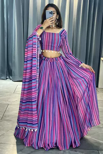 Digital Print Georgette Lehenga Choli With Dupatta