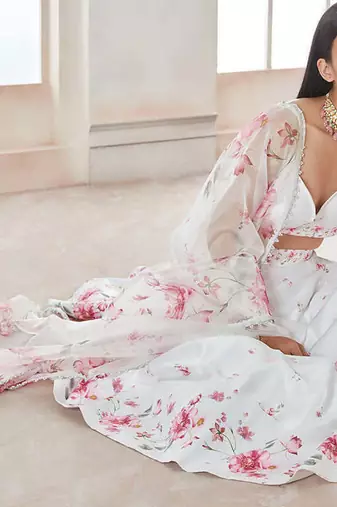 Digital Print Satin Semi Stitched Lehenga Choli With  Dupatta