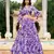 purple Floral Digital Print Georgettete Croptop Lehenga With Unstitched Blouse