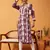 hand embroidered printed wine chanderi lucknowi chikankari straight kurta