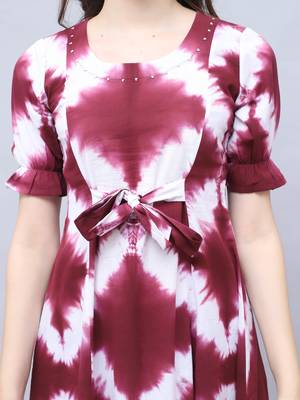 women's pure cotton tie-dye shibori printed western dress 4