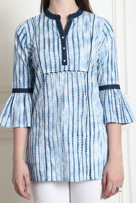 women's cotton tie-die printed tunic 4